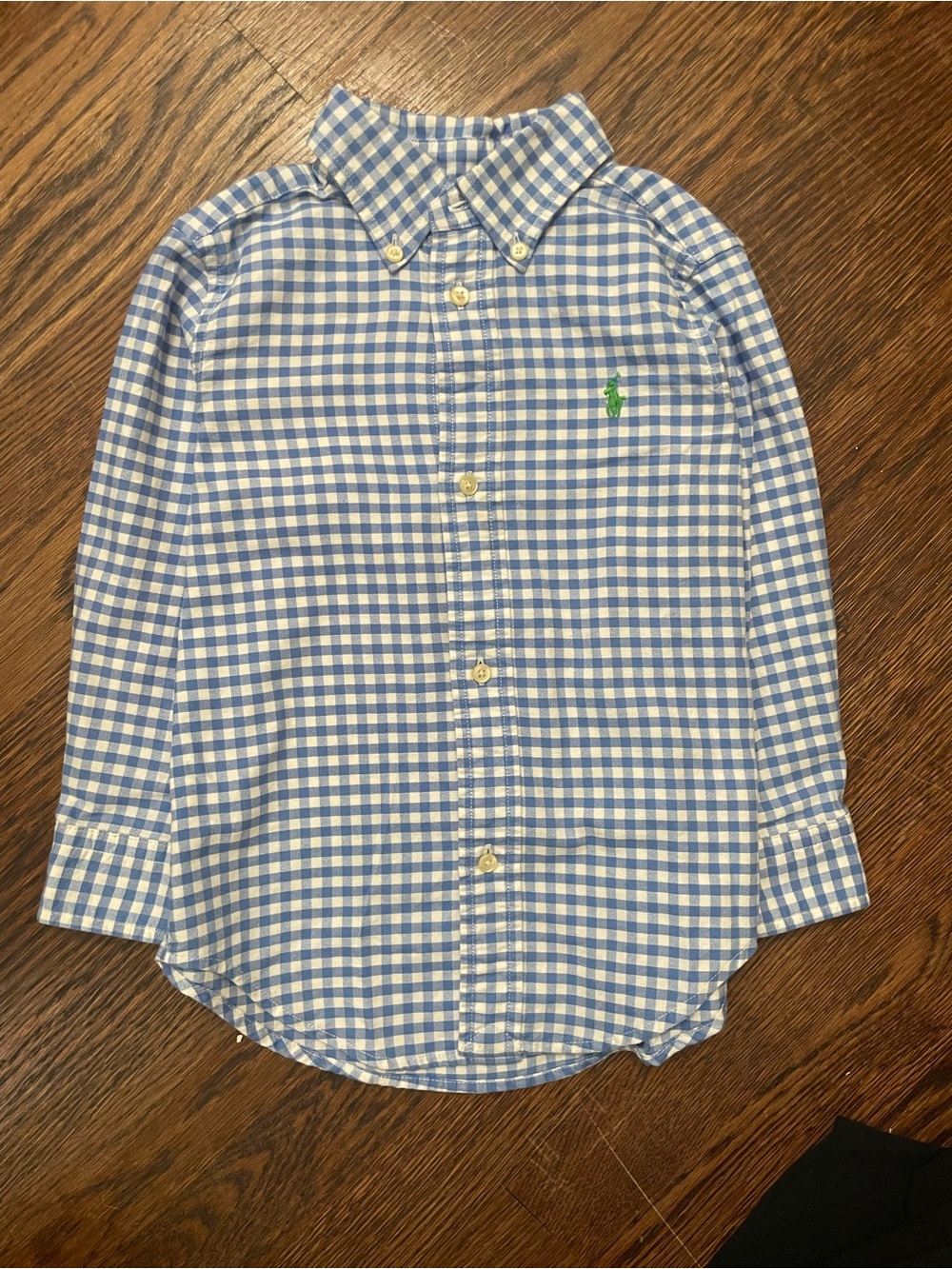 Ralph Lauren Blue & White Gingham Toddler Button-Down Shirt